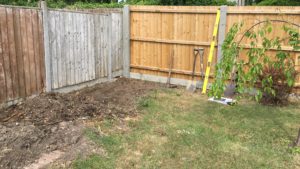 Picture showing ground cleared for a new garden feature